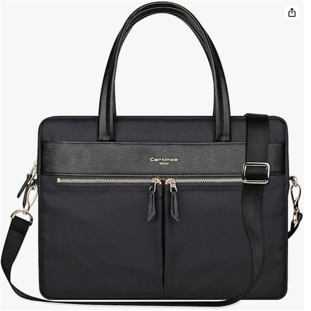 Black Laptop Briefcase Tote - Classic Professional Carry